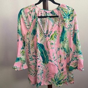 Lilly Pulitzer pink and green blouse